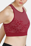 Zelocity Medium Impact Seamless Quick Dry Sports Bra - Beet Red — thumbnail 5